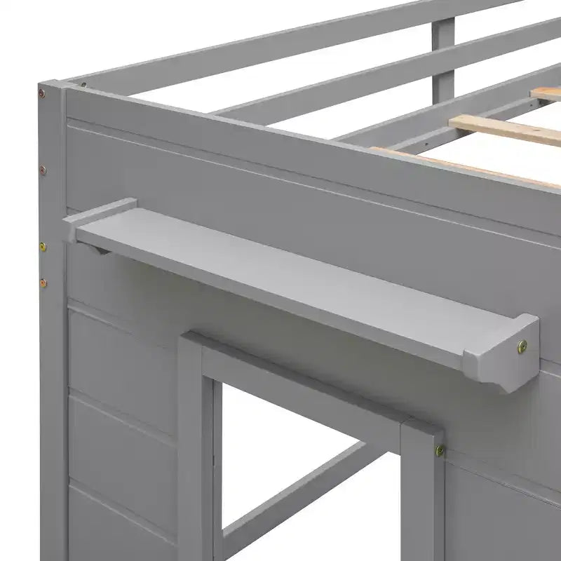 Whisen 77.4L x 40.5W Modern Design Twin Size Loft Bed with Cabinet and Shelf, Designed for your safety