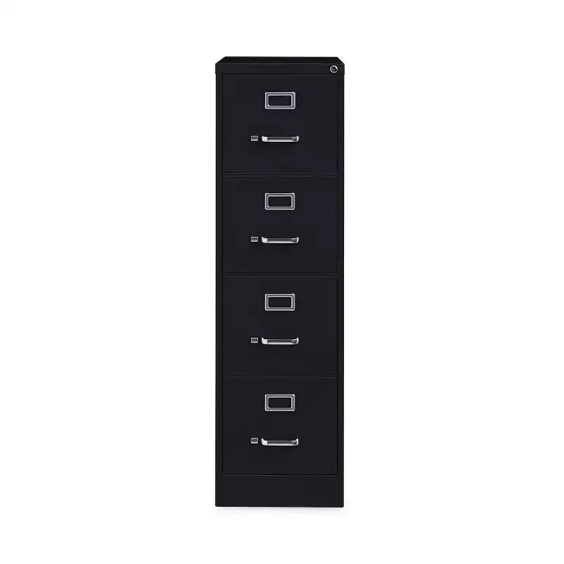 Alera Four-Drawer Economy Vertical File, Letter-Size File Drawers, 15 x 22 x 52, Black