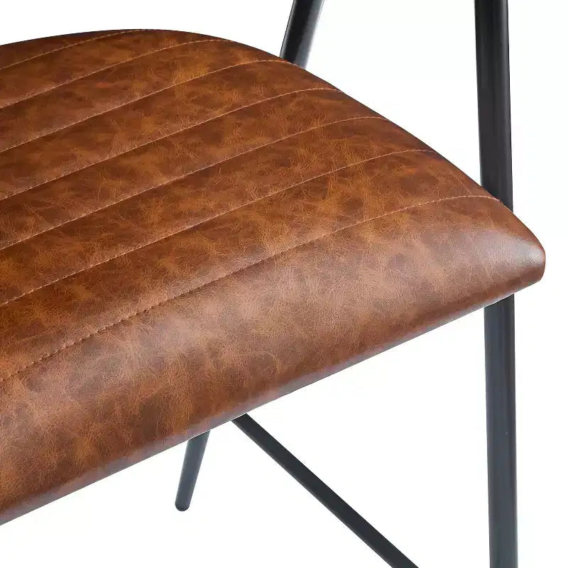 Christopher Knight Home Sara Upholstered 26 Faux Leather Iron Frame Counter Stool with Footrest, Brown