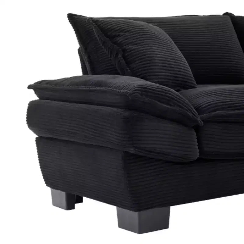 Stylish Corduroy Deep Seat Sofa: Loveseat Size with Pillows and Sleeper Function