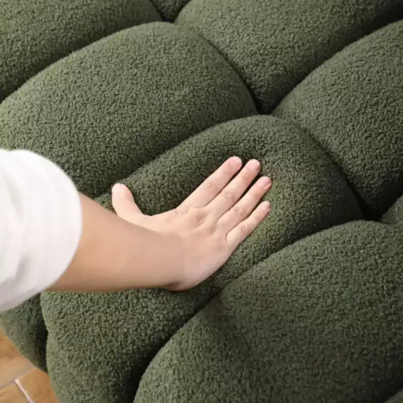 Luxurious White Boucle Sofa: 3-Seater, Ergonomic, 84.3 Length