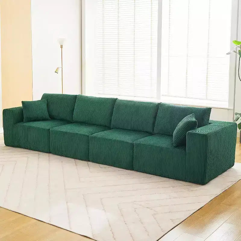 137 Sectional Couch Cloud Modular Modern Linear Sofa with Chaise Lounge, Corduroy Fabric, No Assembly Required, Convertible Compression Sleeper Sofa
