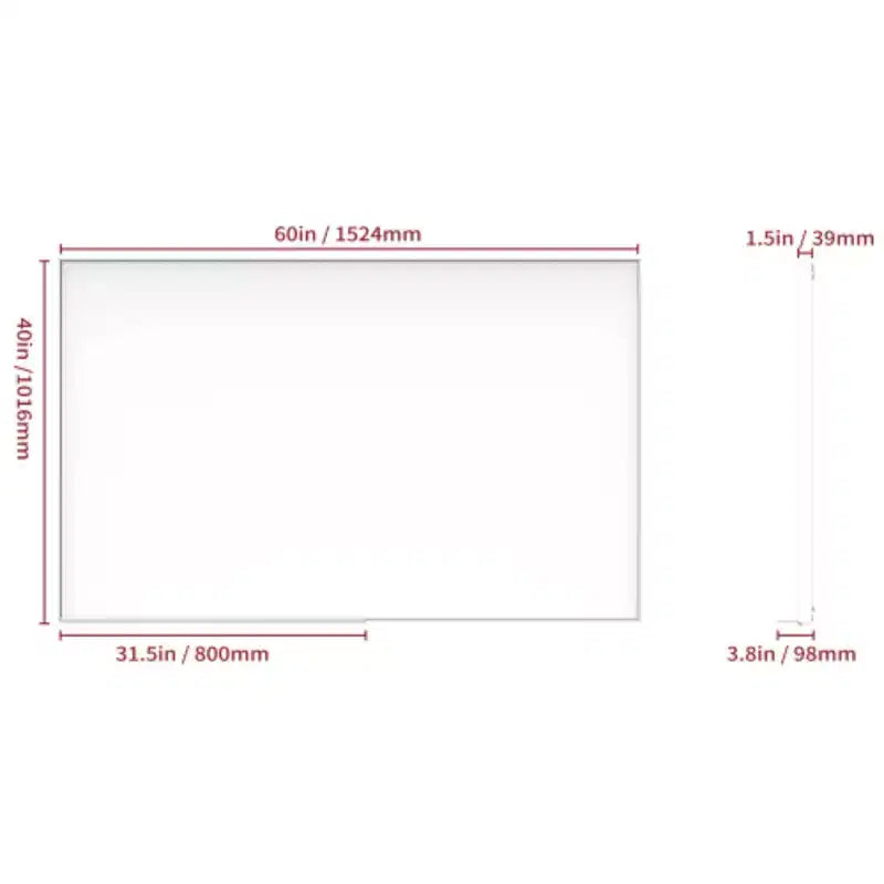 60x40 Modern Black Frame?Bathroom Mirror:?Oversized, Aluminum, Wall Mounted, Vertical/Horizontal