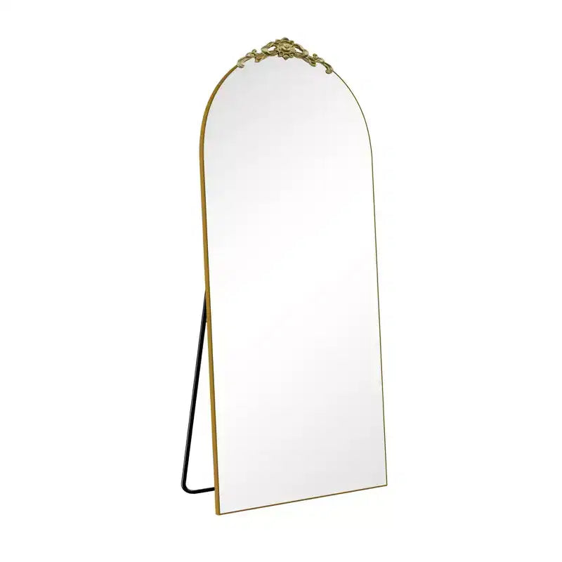 Wooden Right-Angled Arch Full-Length Mirror - Elegant Design
