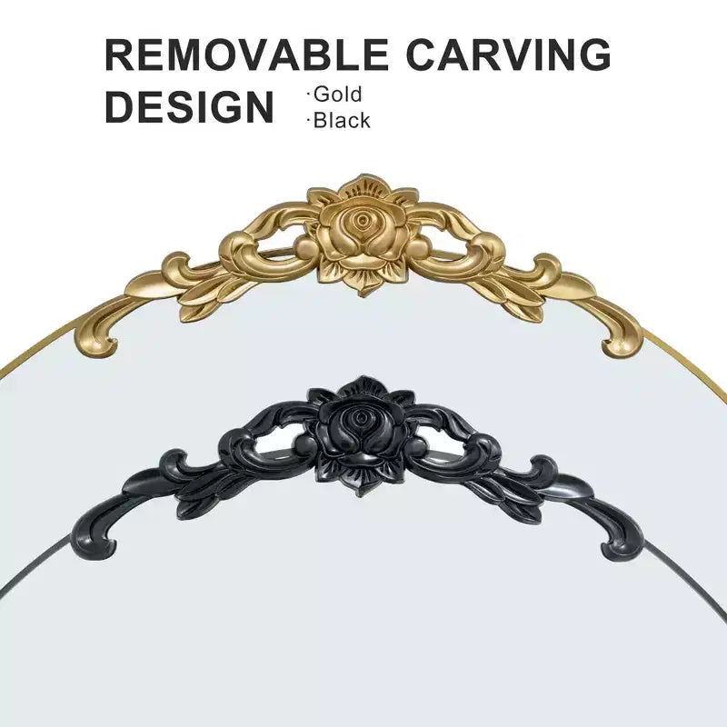 Wooden Right-Angled Arch Full-Length Mirror - Elegant Design