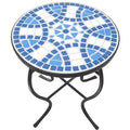Jiallo Mosaic Art Collection Blue Daisy Accent Table