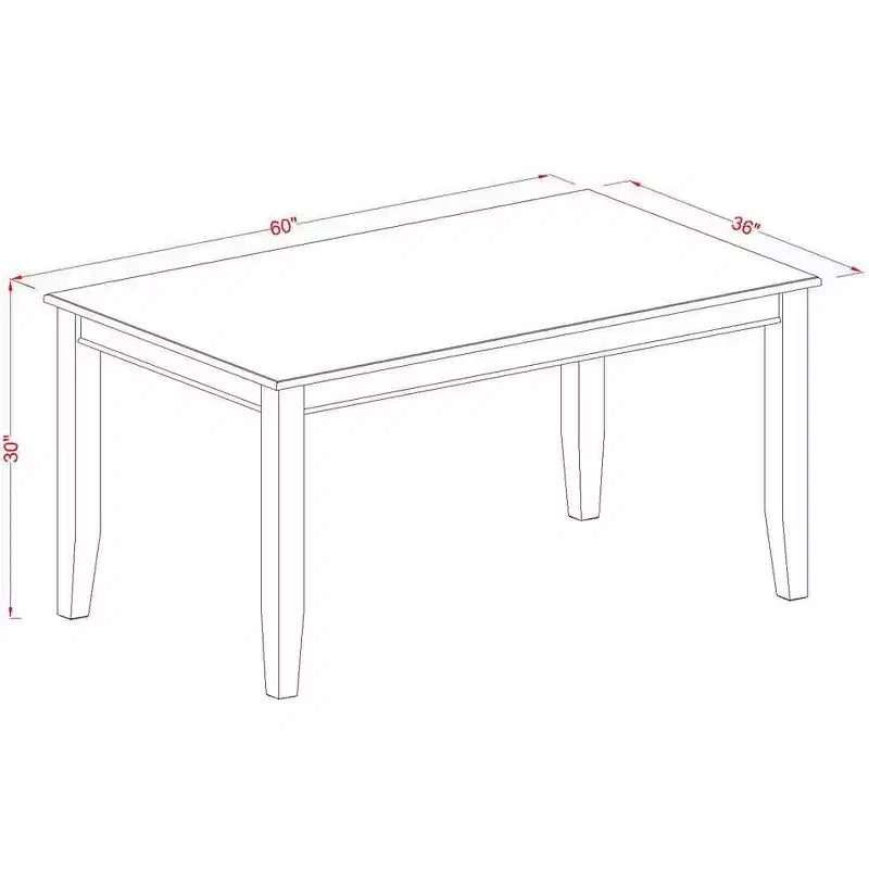 HomeStock Rectangle Wood Dining Table Set Black