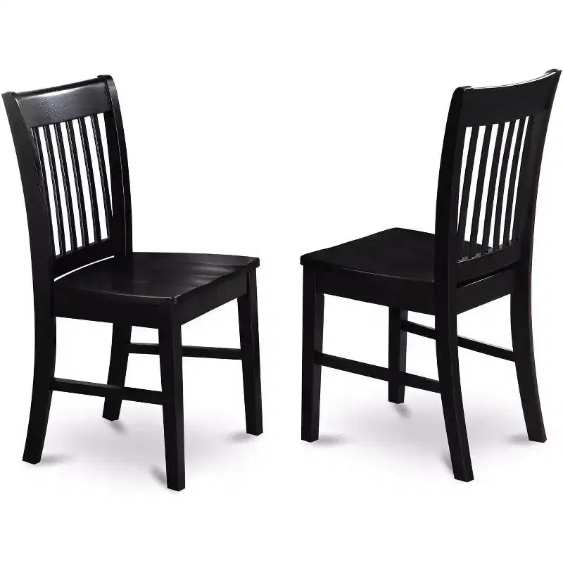HomeStock Rectangle Wood Dining Table Set Black