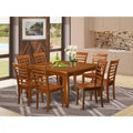 HomeStock 9 Piece Dining Table Set Saddle Brown Square Table with Chairs
