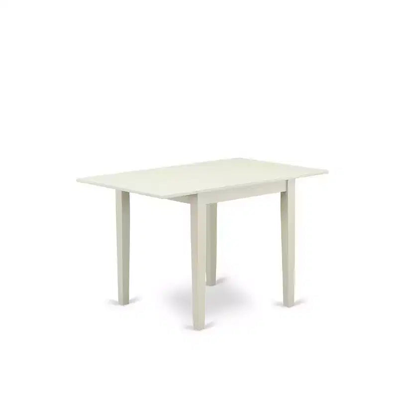 HomeStock 5 Piece Linen White Dining Table Set with Baby Blue Chairs