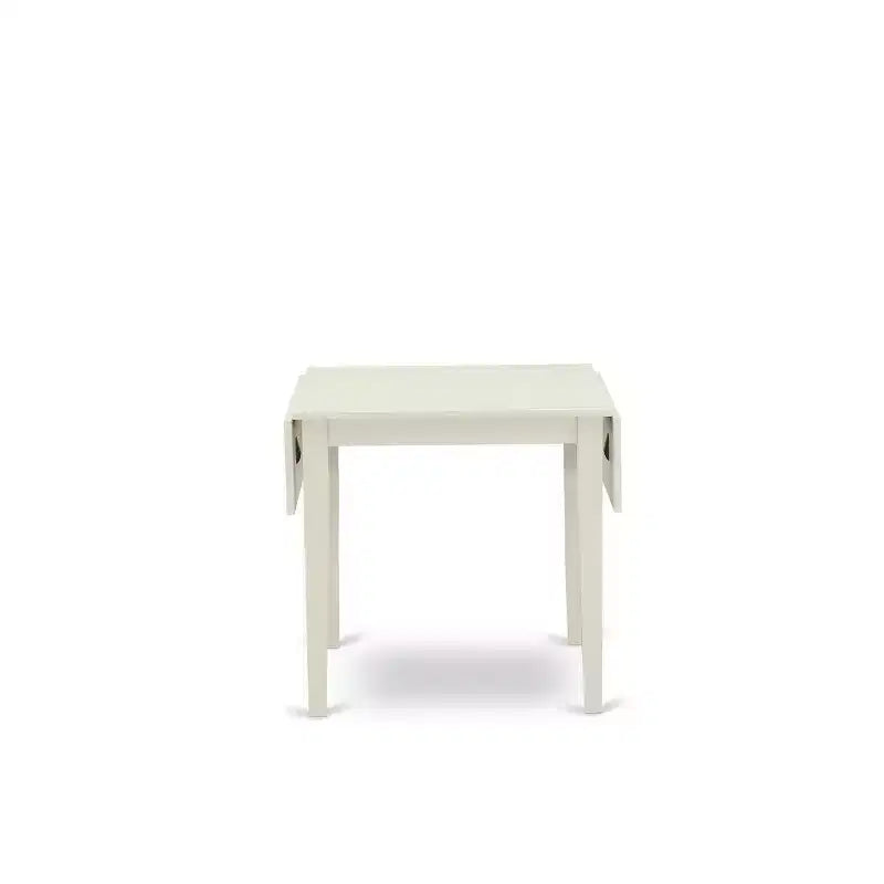 HomeStock 5 Piece Linen White Dining Table Set with Baby Blue Chairs