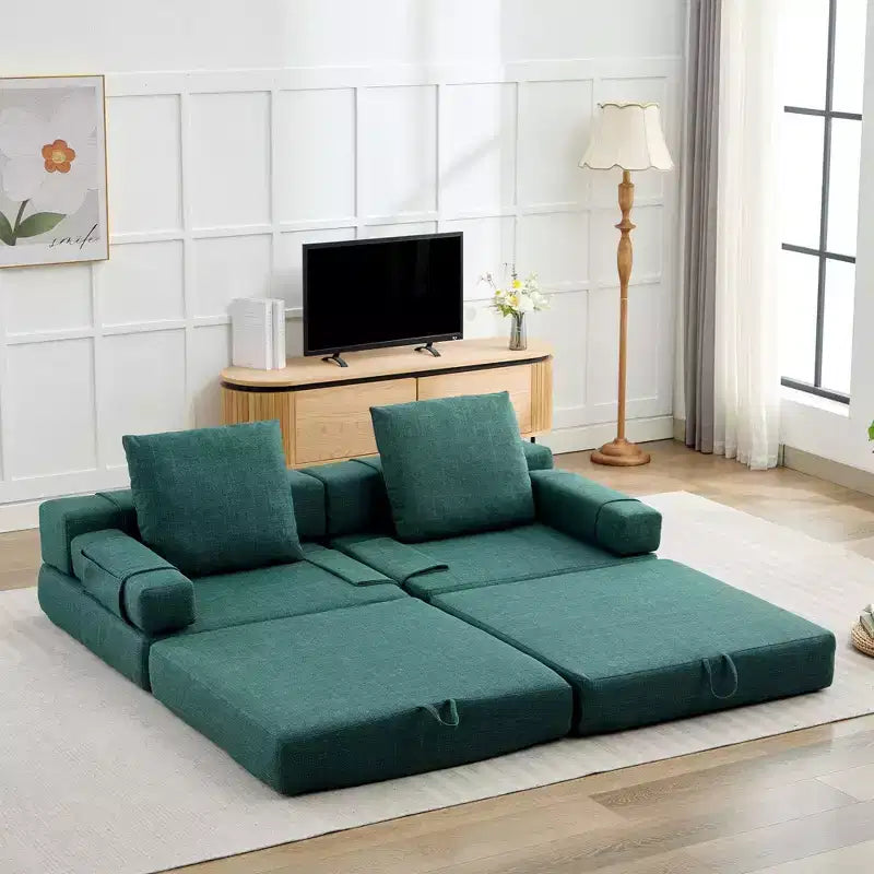 HYEORY Modern Fold Down Chair Flip Out Lounger Convertible Sleeper Sofa Bed Couch