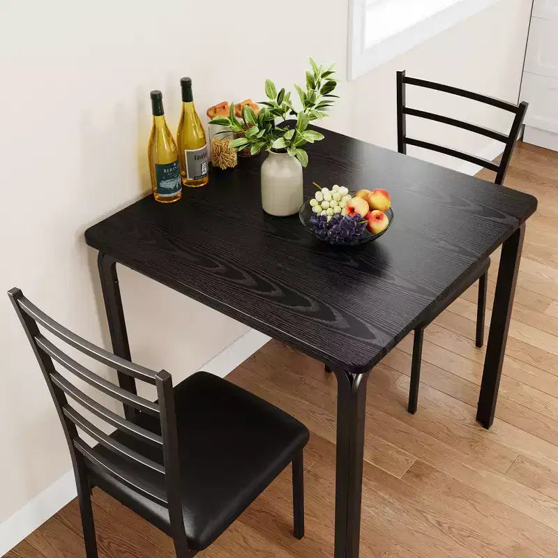 Dining Table for 2, Small Table and Chairs Set of 2, Dinette Set for 2, Square Dinner Table Set, 3 Piece Kitchen & Dining Room Sets for Small Space