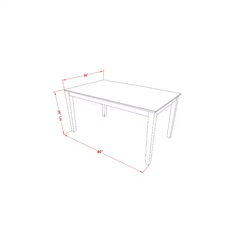 36 x 60 Rectangular Dining Table Capri Style