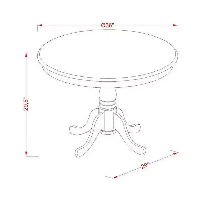HomeStock Dining Table Made of Rubber Wood, 36 Inch Round