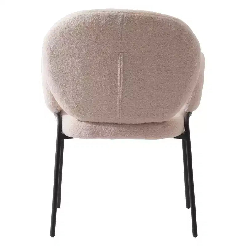 LeisureMod Celestial Series Boucle Dining Arm Chairs with Black Frame  Set of 2, Comfortable, Stylish, Modern Accent for Dining Rooms & Kitchens