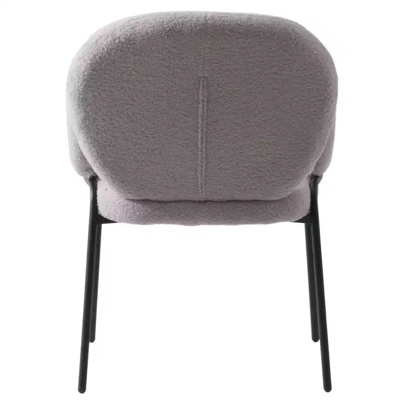 LeisureMod Celestial Series Boucle Dining Arm Chairs with Black Frame  Set of 2, Comfortable, Stylish, Modern Accent for Dining Rooms & Kitchens