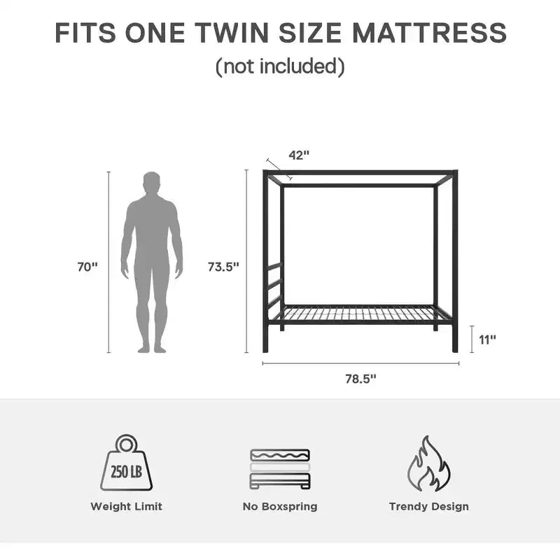 DHP Modern Metal Canopy Bed