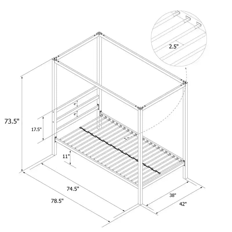DHP Modern Metal Canopy Bed