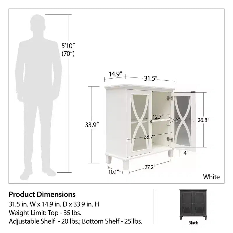 Ameriwood Home Celeste Accent Cabinet with Glass Doors