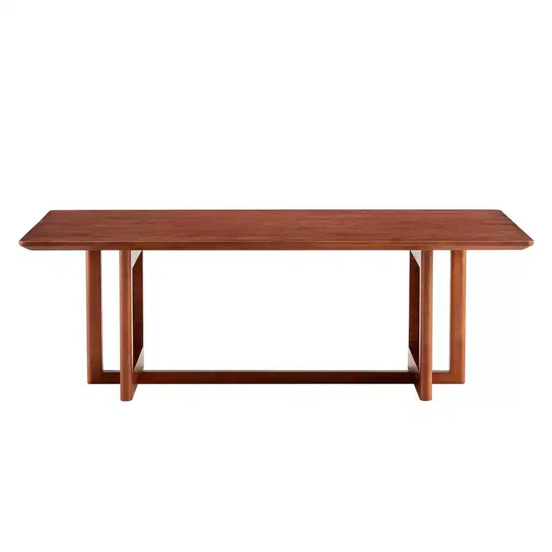 47W Rattan Coffee Table Cocktail Table Wood Center Table Rectangular Sofa Table, Natural/Brown-Modernluxe