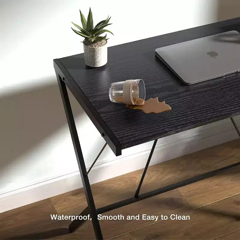 Mehoom Modern Metal Study Desk for Home Office, Table, Black, 35.4in
