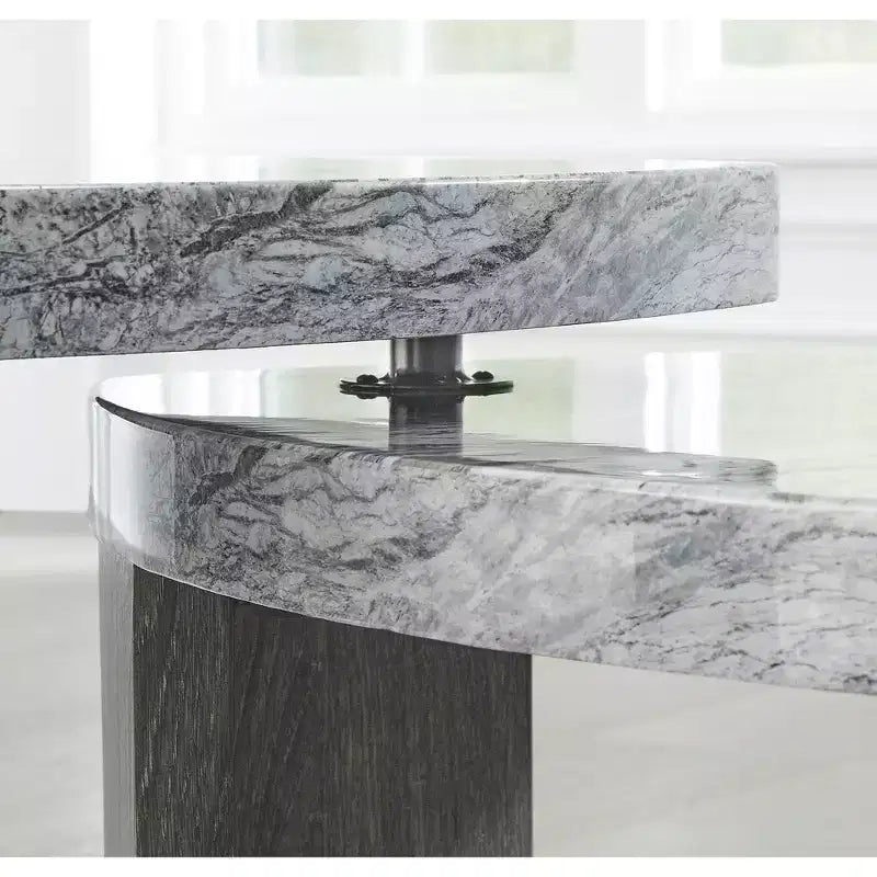 Signature Design by Ashley Surmour Modern Nesting Coffee Table with Faux Marble Top, Gray