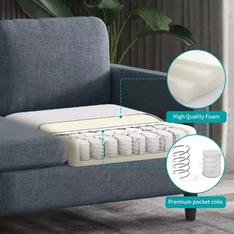 Mjkone Sectional Sofa Couches Set for Living Room 3-Seat Sectional Sofa&Loveseat Sofa