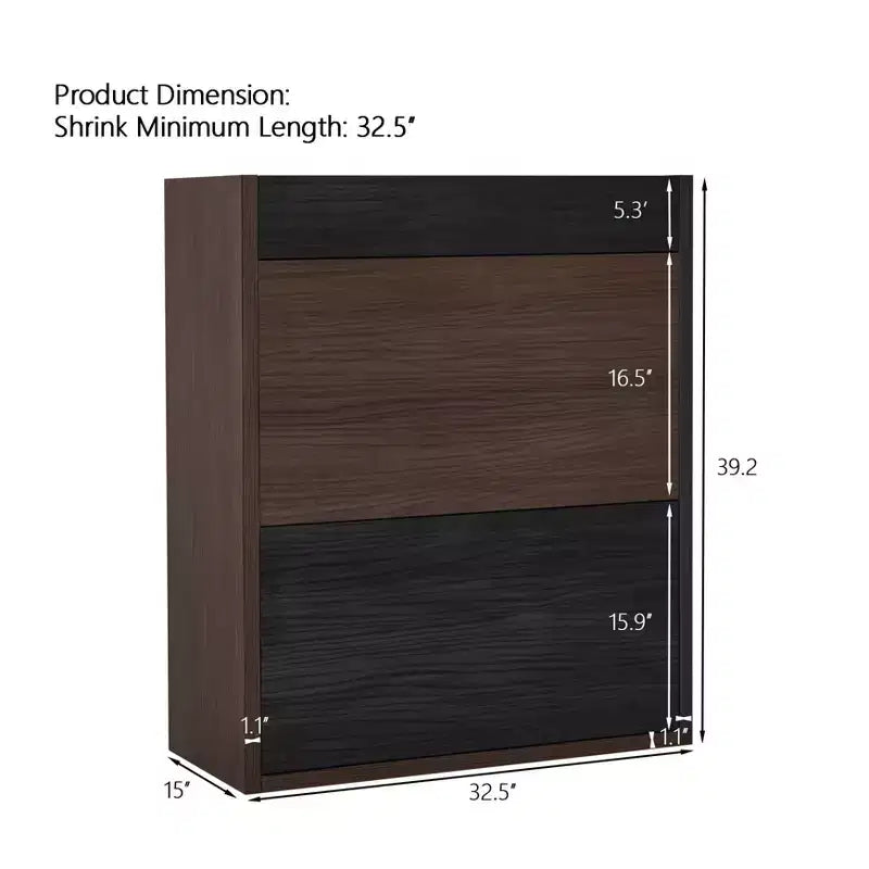 Extendable Shoe Cabinet, Rotating Shoe Storage Cabinet with Drawer,Multi-Function Storage Combination Cabinet for Living Room
