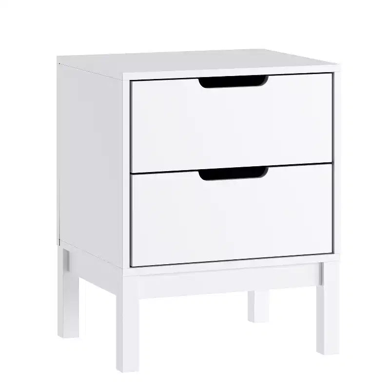 Emma and Oliver Kids Double-Drawer Night Stand with Solid Wood Frame, Side Table for Kids Bedroom