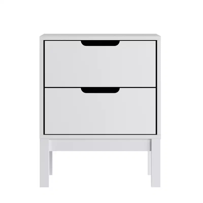 Emma and Oliver Kids Double-Drawer Night Stand with Solid Wood Frame, Side Table for Kids Bedroom