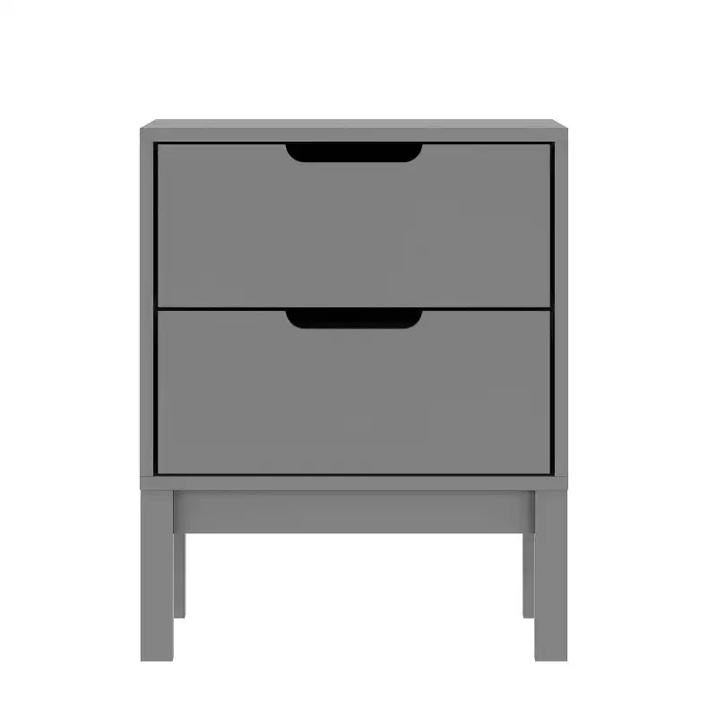 Emma and Oliver Kids Double-Drawer Night Stand with Solid Wood Frame, Side Table for Kids Bedroom