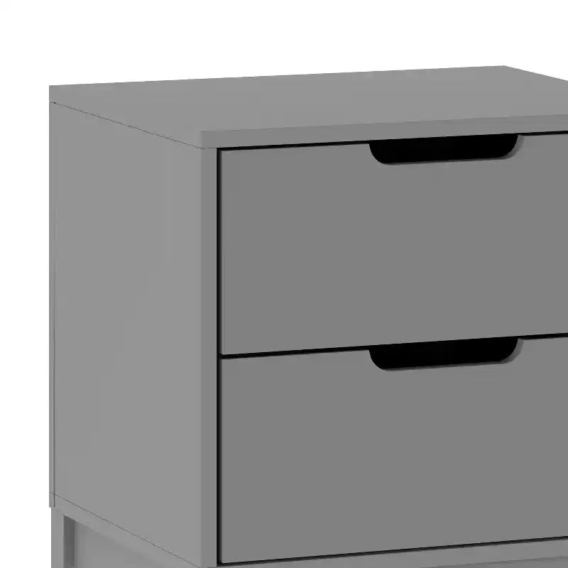 Emma and Oliver Kids Double-Drawer Night Stand with Solid Wood Frame, Side Table for Kids Bedroom