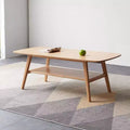 MAYEERTY Solid Wood End Table with Storage Shelf for Living Room