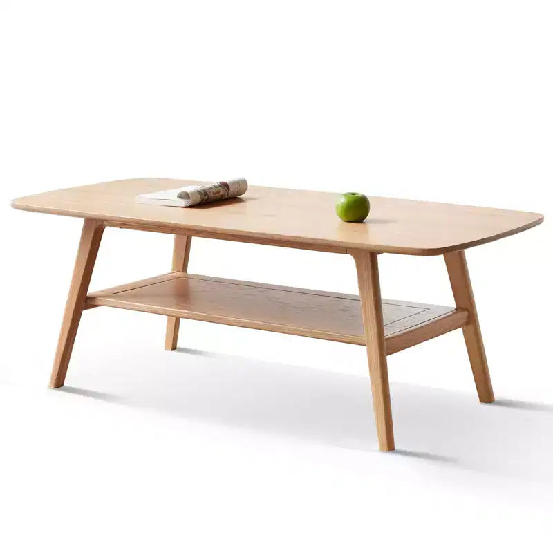 MAYEERTY Solid Wood End Table with Storage Shelf for Living Room