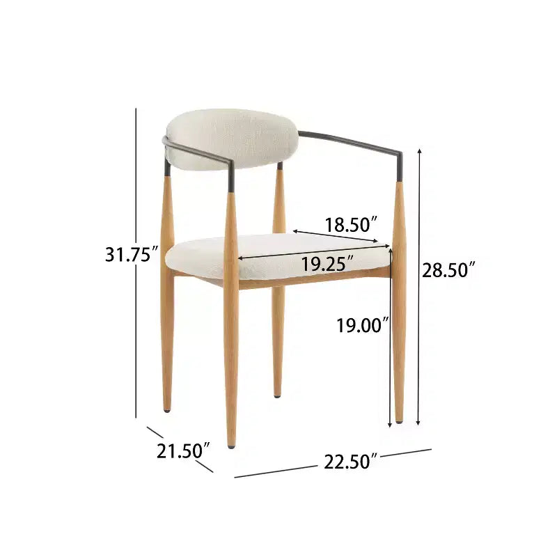 Christopher Knight Home Jaromir Modern Upholstered Iron Dining Chairs with Curved Open Back (Set of 2)