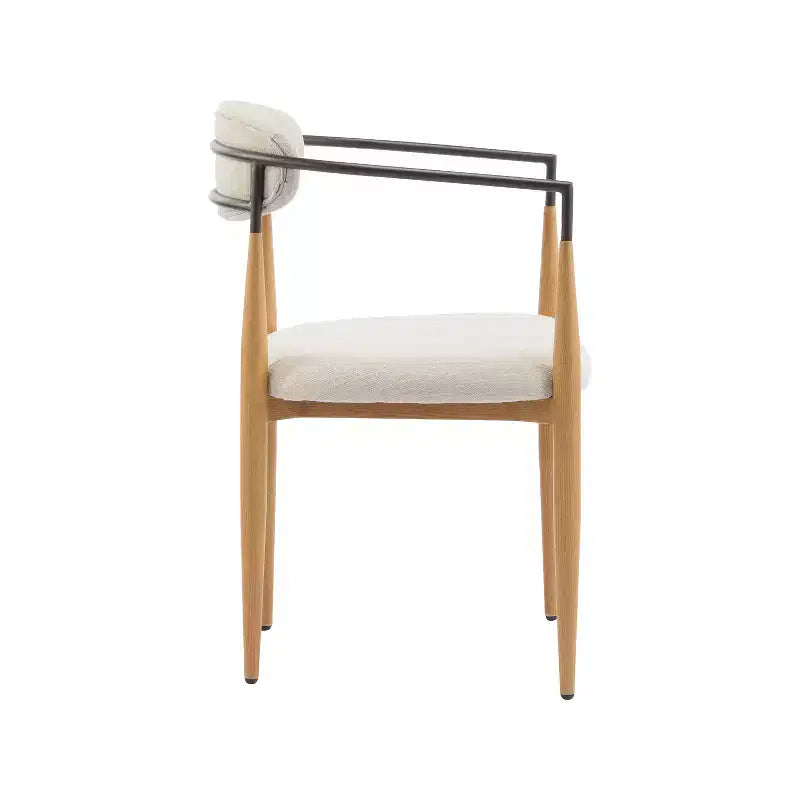 Christopher Knight Home Jaromir Modern Upholstered Iron Dining Chairs with Curved Open Back (Set of 2)
