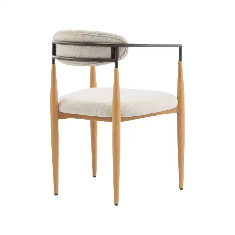 Christopher Knight Home Jaromir Modern Upholstered Iron Dining Chairs with Curved Open Back (Set of 2)