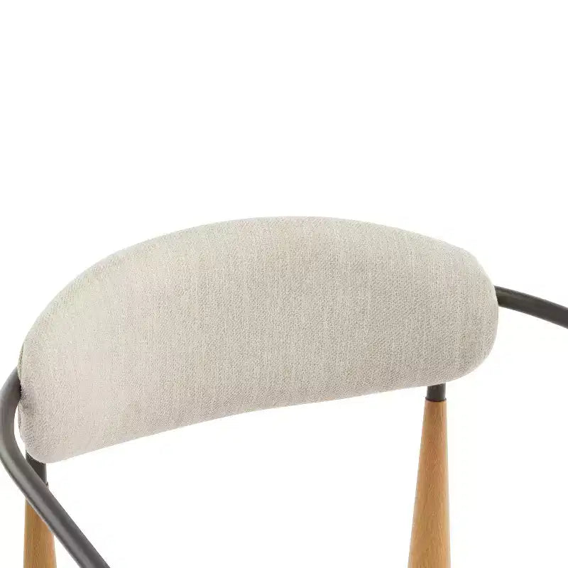 Christopher Knight Home Jaromir Modern Upholstered Iron Dining Chairs with Curved Open Back (Set of 2)
