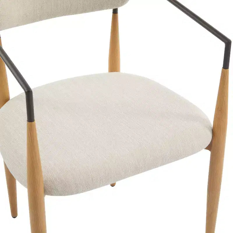 Christopher Knight Home Jaromir Modern Upholstered Iron Dining Chairs with Curved Open Back (Set of 2)