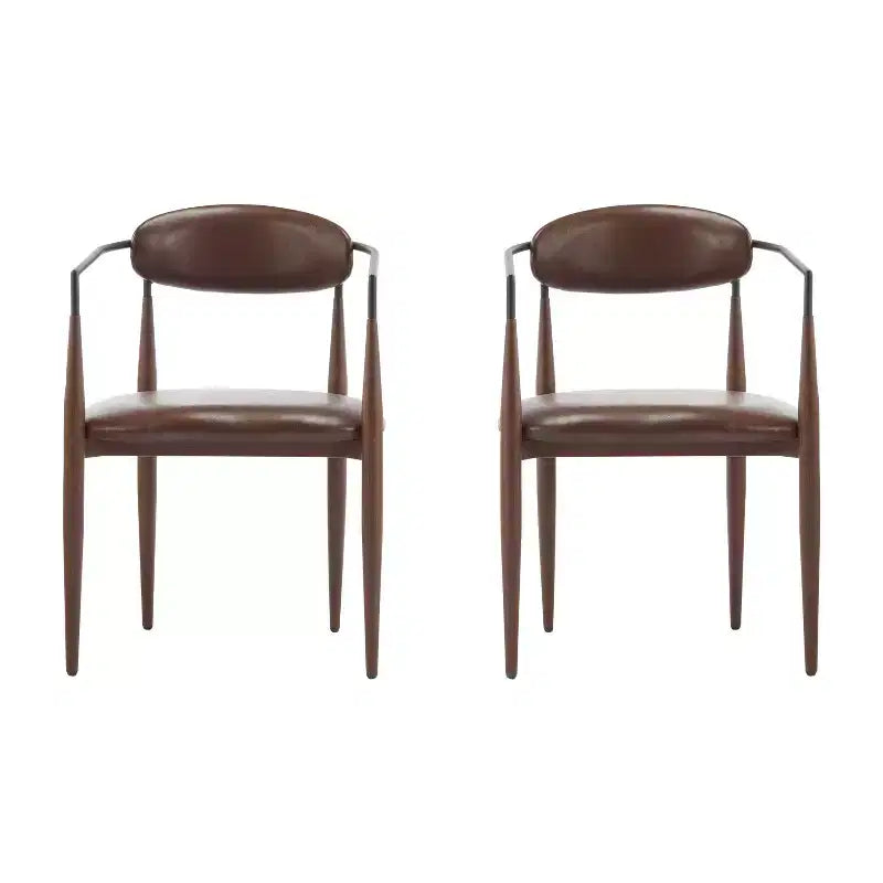 Christopher Knight Home Jaromir Modern Upholstered Iron Dining Chairs with Curved Open Back (Set of 2)