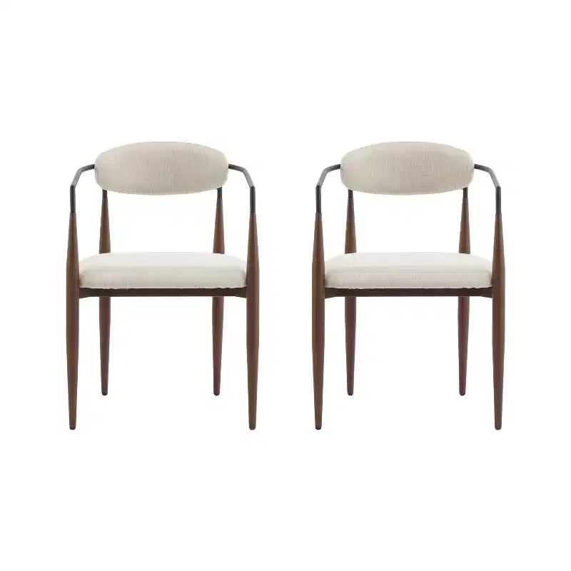Christopher Knight Home Jaromir Modern Upholstered Iron Dining Chairs with Curved Open Back (Set of 2)