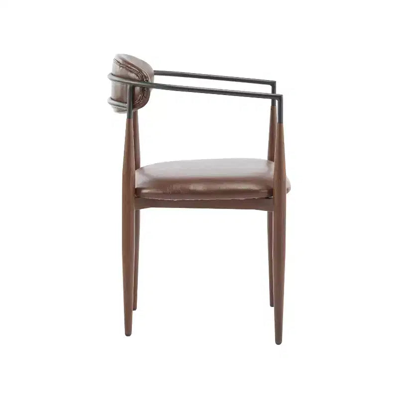 Christopher Knight Home Jaromir Modern Upholstered Iron Dining Chairs with Curved Open Back (Set of 2)