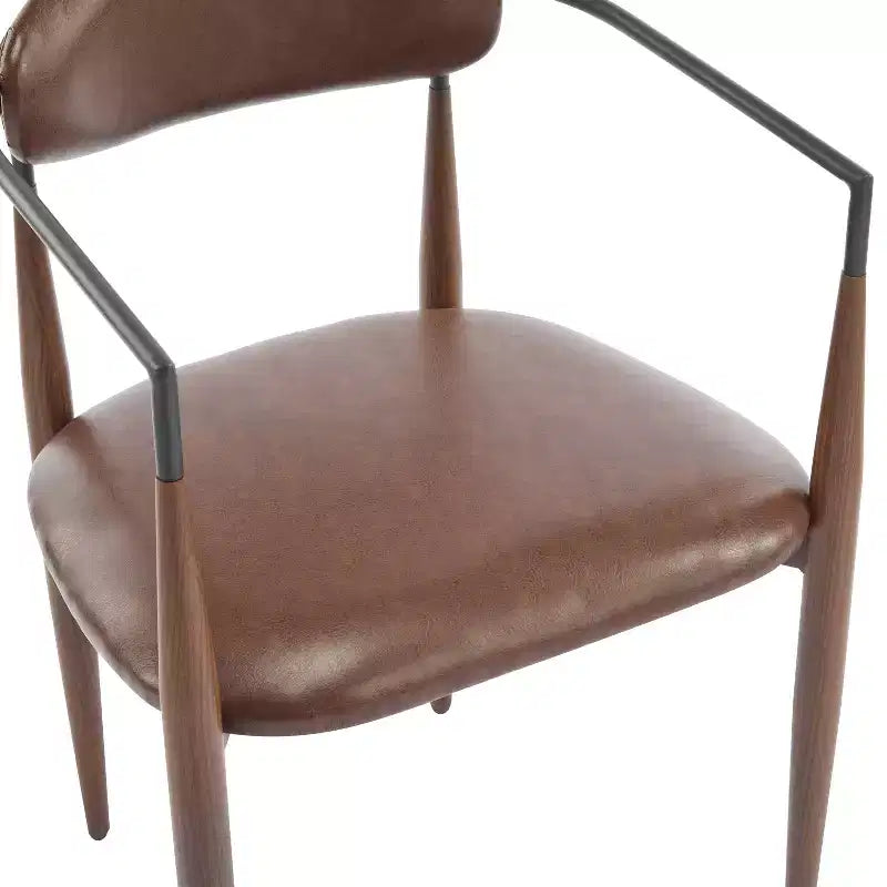 Christopher Knight Home Jaromir Modern Upholstered Iron Dining Chairs with Curved Open Back (Set of 2)