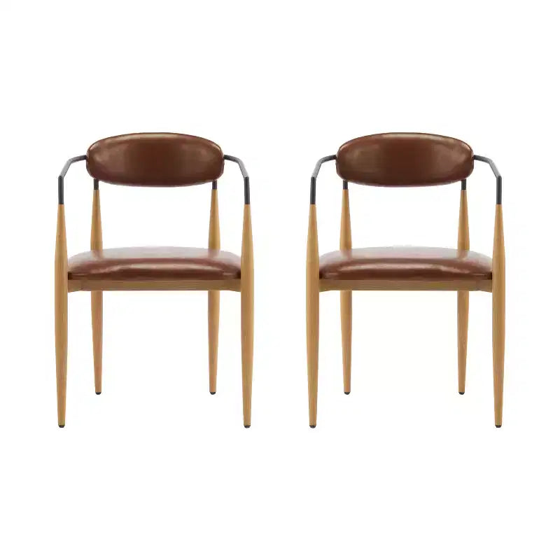 Christopher Knight Home Jaromir Modern Upholstered Iron Dining Chairs with Curved Open Back (Set of 2)