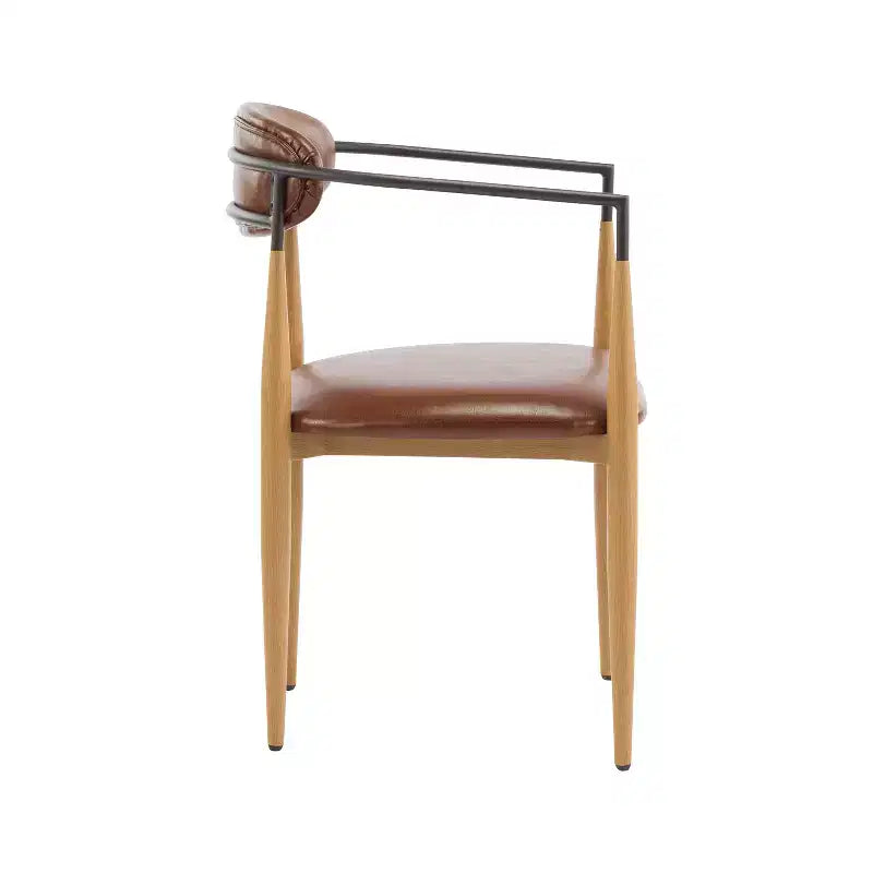 Christopher Knight Home Jaromir Modern Upholstered Iron Dining Chairs with Curved Open Back (Set of 2)