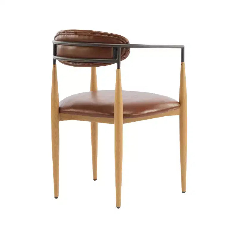 Christopher Knight Home Jaromir Modern Upholstered Iron Dining Chairs with Curved Open Back (Set of 2)