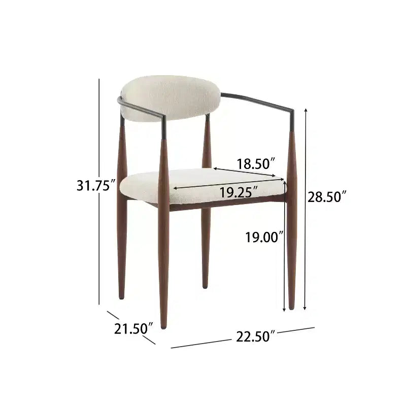 Christopher Knight Home Jaromir Modern Upholstered Iron Dining Chairs with Curved Open Back (Set of 2)