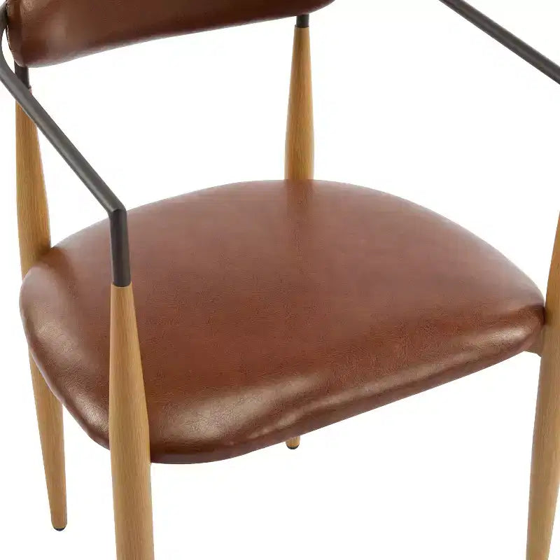 Christopher Knight Home Jaromir Modern Upholstered Iron Dining Chairs with Curved Open Back (Set of 2)