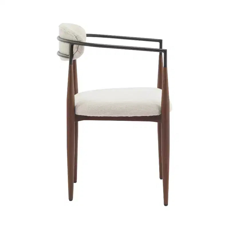 Christopher Knight Home Jaromir Modern Upholstered Iron Dining Chairs with Curved Open Back (Set of 2)